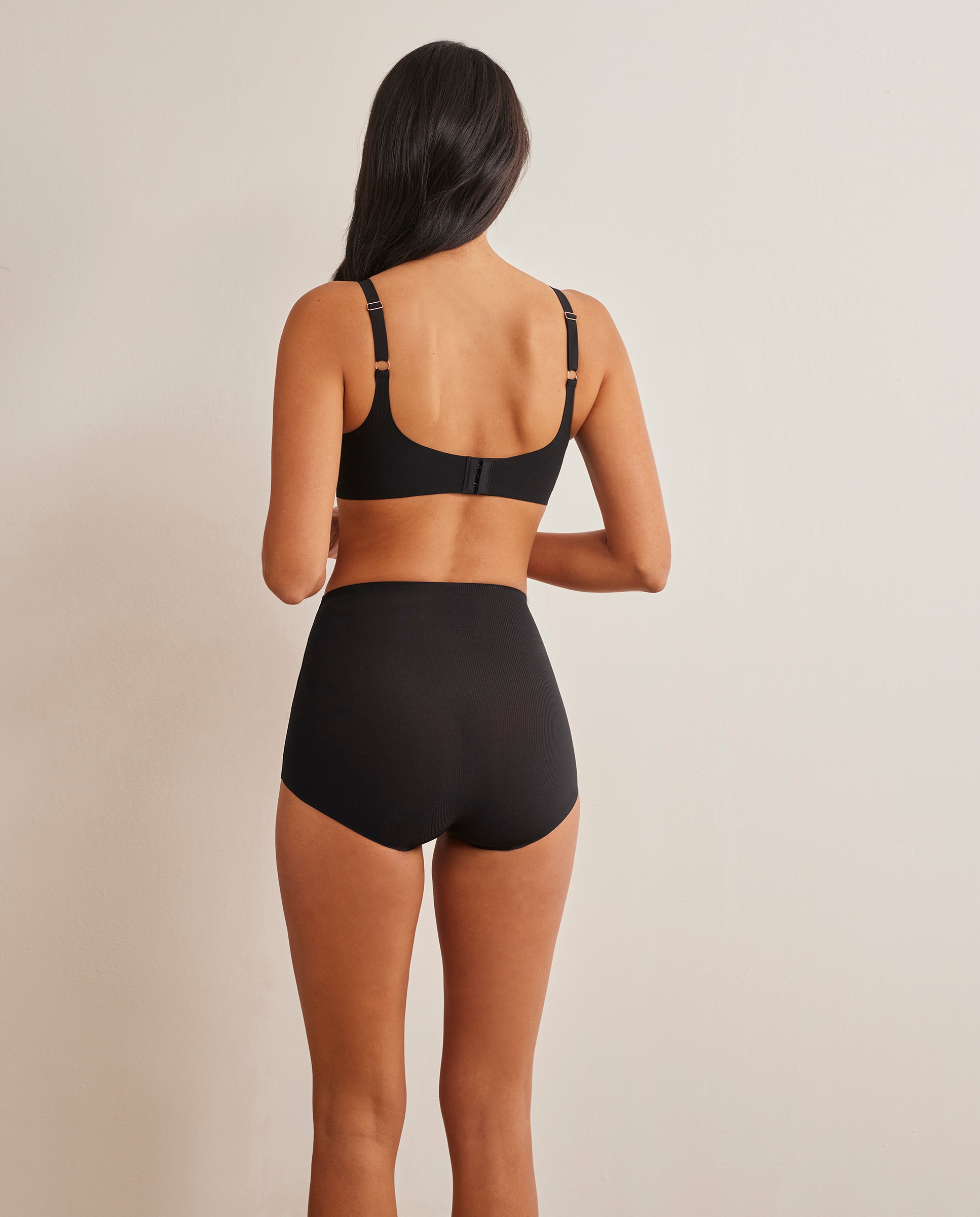 Bragas altas básicas cintura muy alta de mujer - Selmark - Negro Negro-4