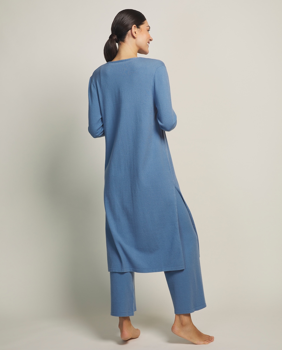 Set de punto de mujer homewear de piezas: chaqueta, top y