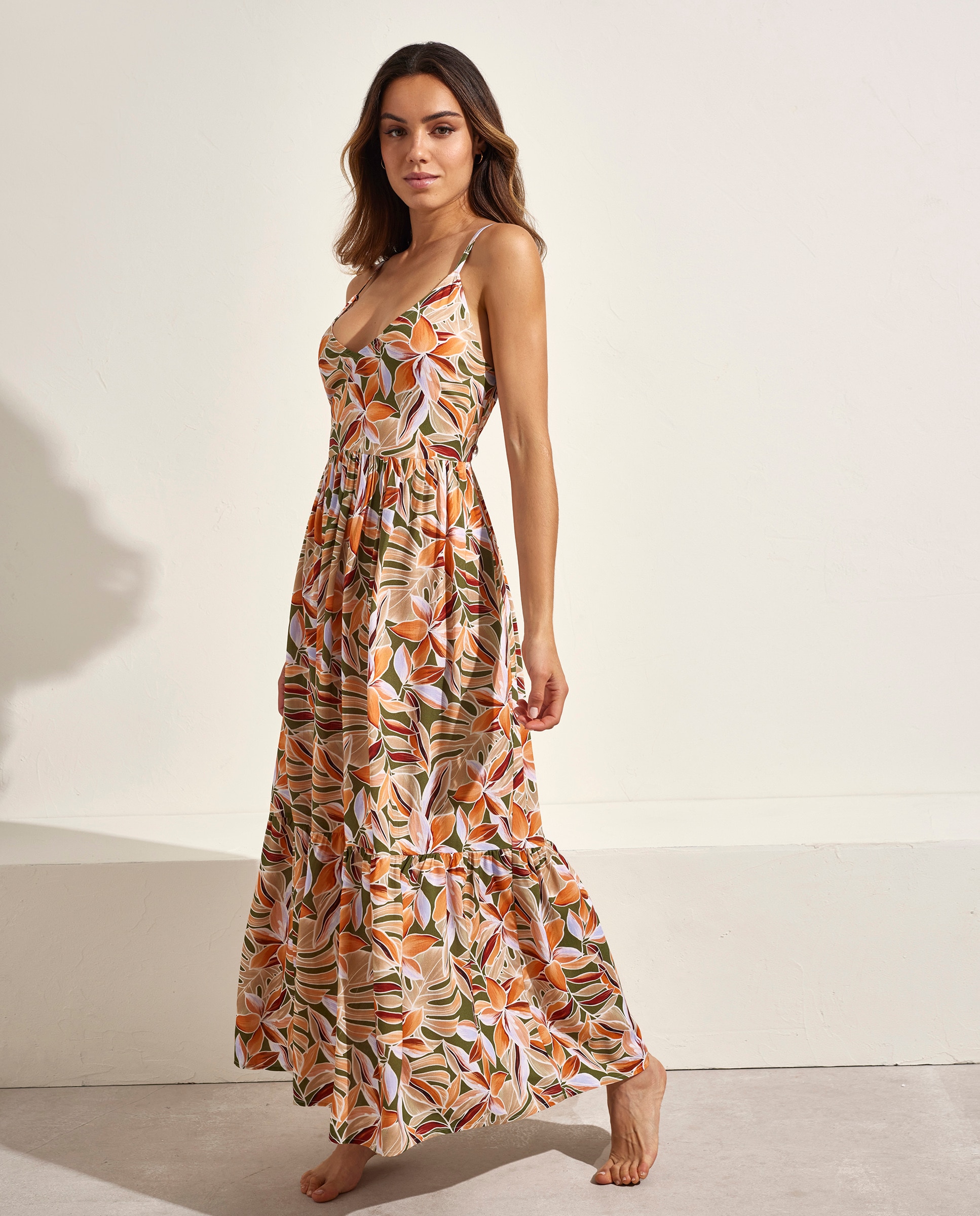 Selmark - Vestido largo de tirantes.
