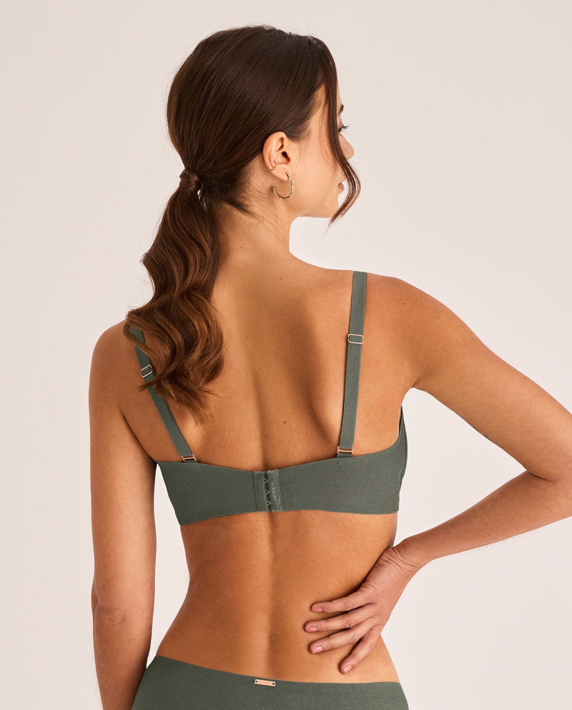Sujetadores sin aro de mujer top 24h copa extraible - Selmark - Kaki Kaki-2