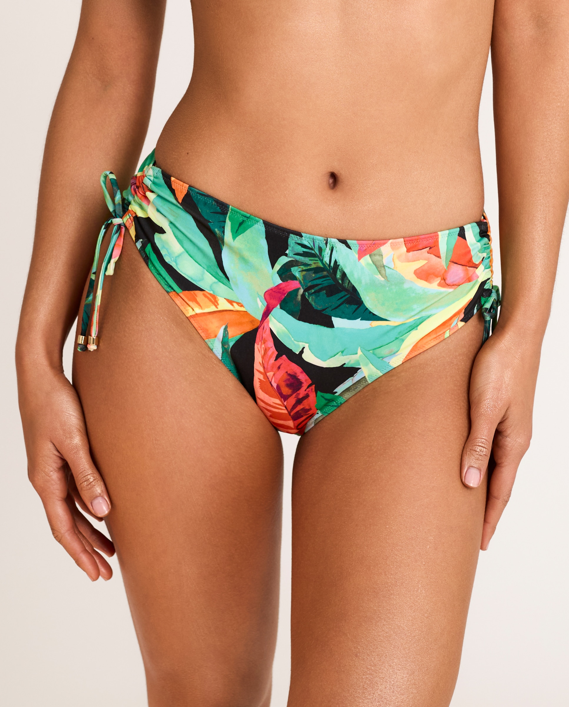 Selmark - Braga de bikini de mujer, alta con lazos laterales ajustables, colección oasis.