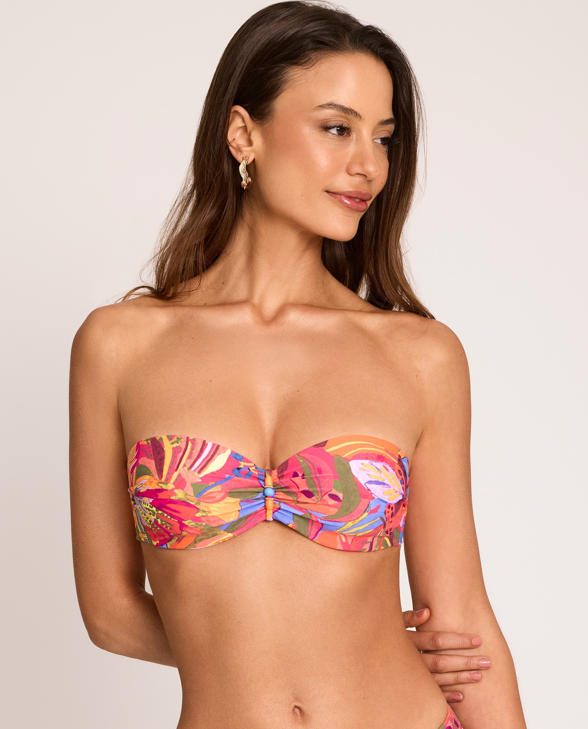 Selmark - Top de bikini de mujer, bandeau con aro, colección sunset.
