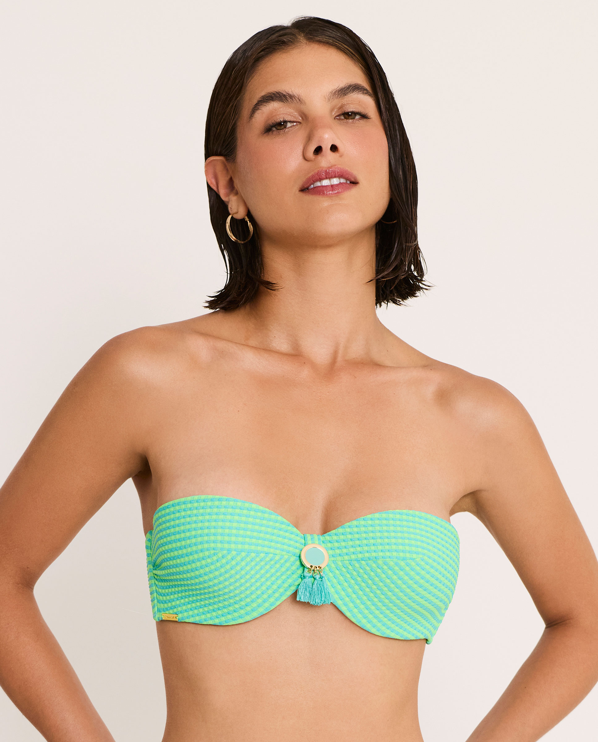 Selmark - Top de bikini de mujer, bandeau con aro, colección bikini bay.