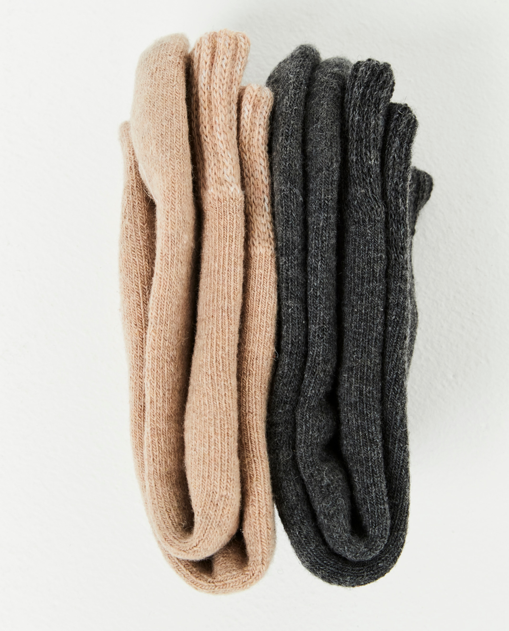 Pack calcetines de mujer, 2 pares, termicos, talla única - Selmark - Negro / Natural Negro / Natural-2