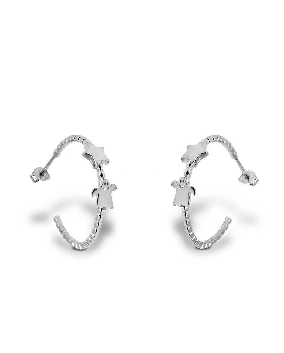 Imagen 2 de Pendientes clarity ghost de plata de primera ley lisos - Plateado Plateado