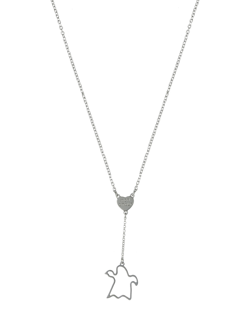 Imagen 2 de Cadena con colgante clarity ghost bellissimo de plata de primera ley liso - Blanco Blanco