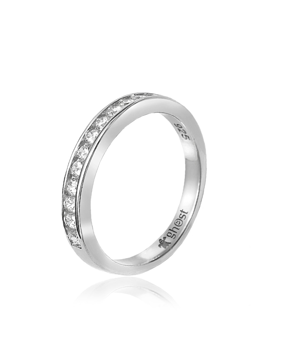 Imagen 0 de Anillo clarity ghost satélite de plata de primera ley y circonitas Blanco