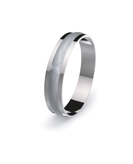 Imagen 0 de Alianza Amor de oro blanco doble acabado 4mm