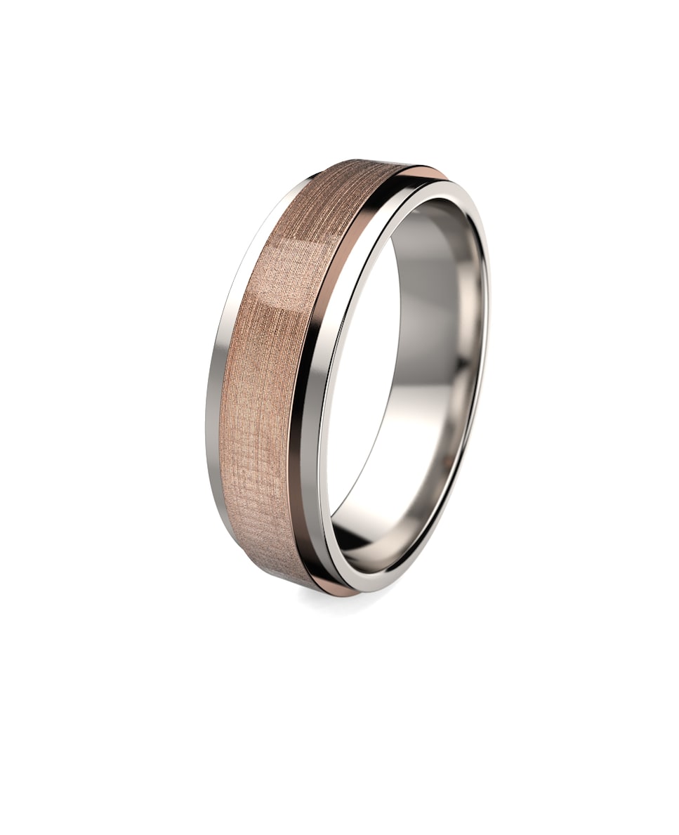 Alianza Unión bicolor doble acabado 4mm Rosa-2