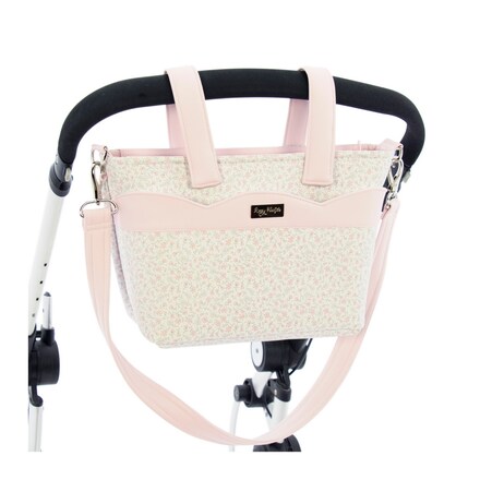 Bolso Pequeño Para Silla De Paseo Rosy Fuentes - Con Asa Larga Para Hombro, Fácil De Limpiar, Color Azul Pálido, Ecopiel