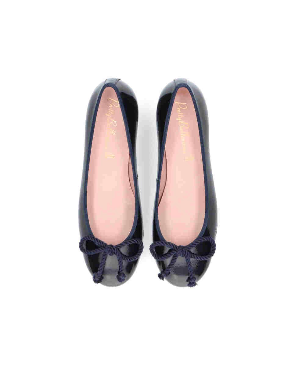 Bailarinas con tacón joanna de mujer en charol - Pretty Ballerinas - Azul Azul-2