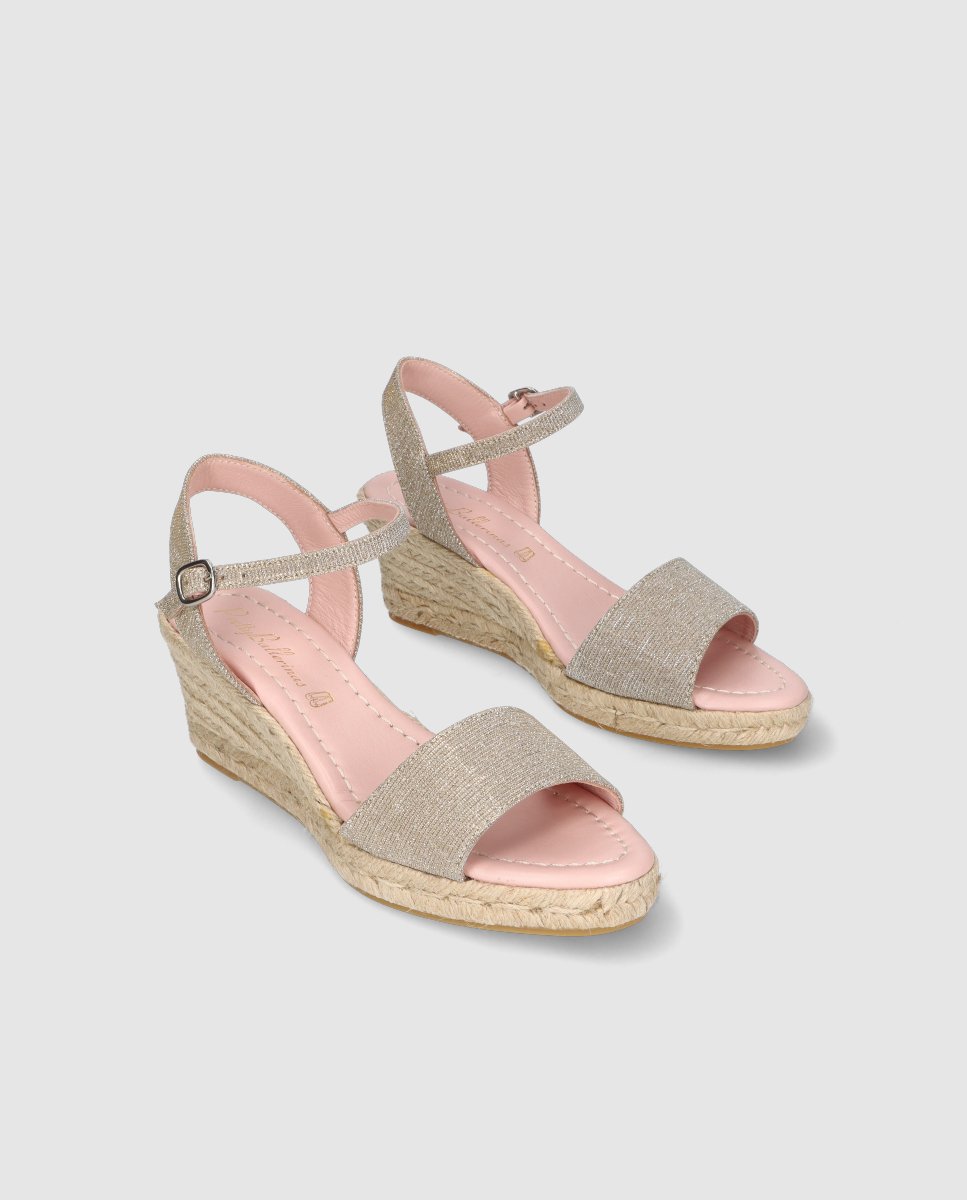Alpargatas de cuña deborah de mujer en tela brillante - Pretty Ballerinas - Plata Plata-3