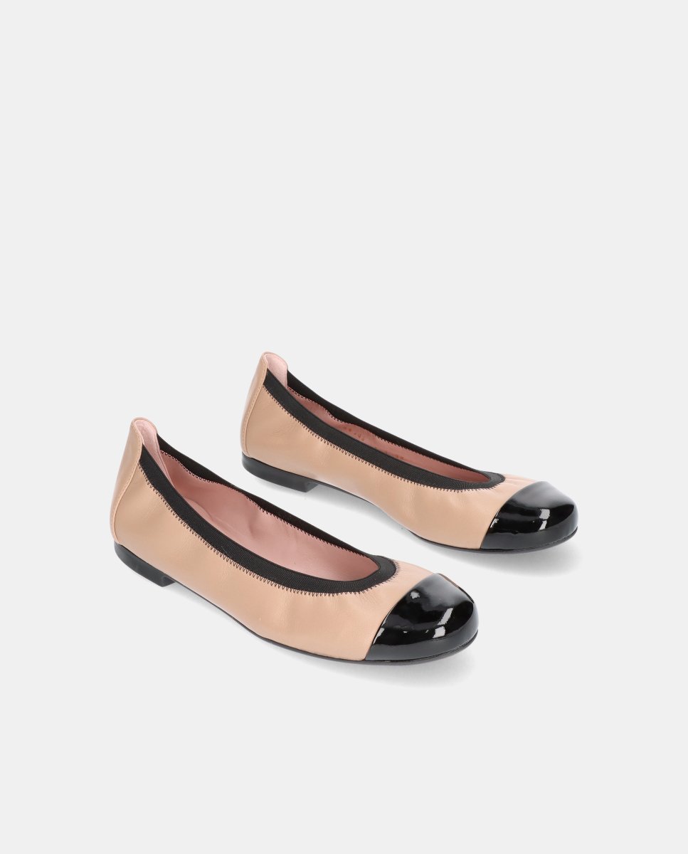 Bailarinas planas shirley de mujer en napa con puntera de charol - Pretty Ballerinas - Beige Beige-3