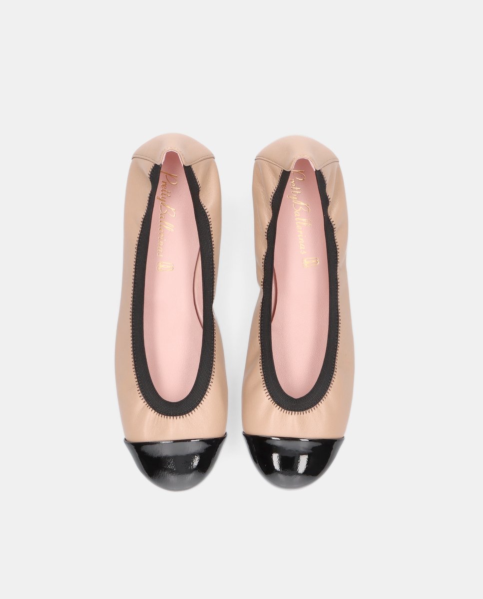 Bailarinas planas shirley de mujer en napa con puntera de charol - Pretty Ballerinas - Beige Beige-2