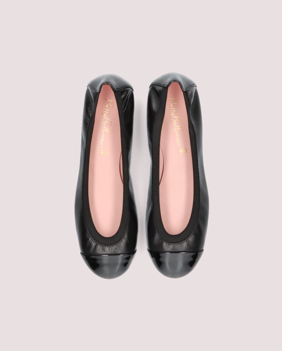 Bailarinas planas shirley de mujer en napa con puntera de charol - Pretty Ballerinas - Negro Negro-2