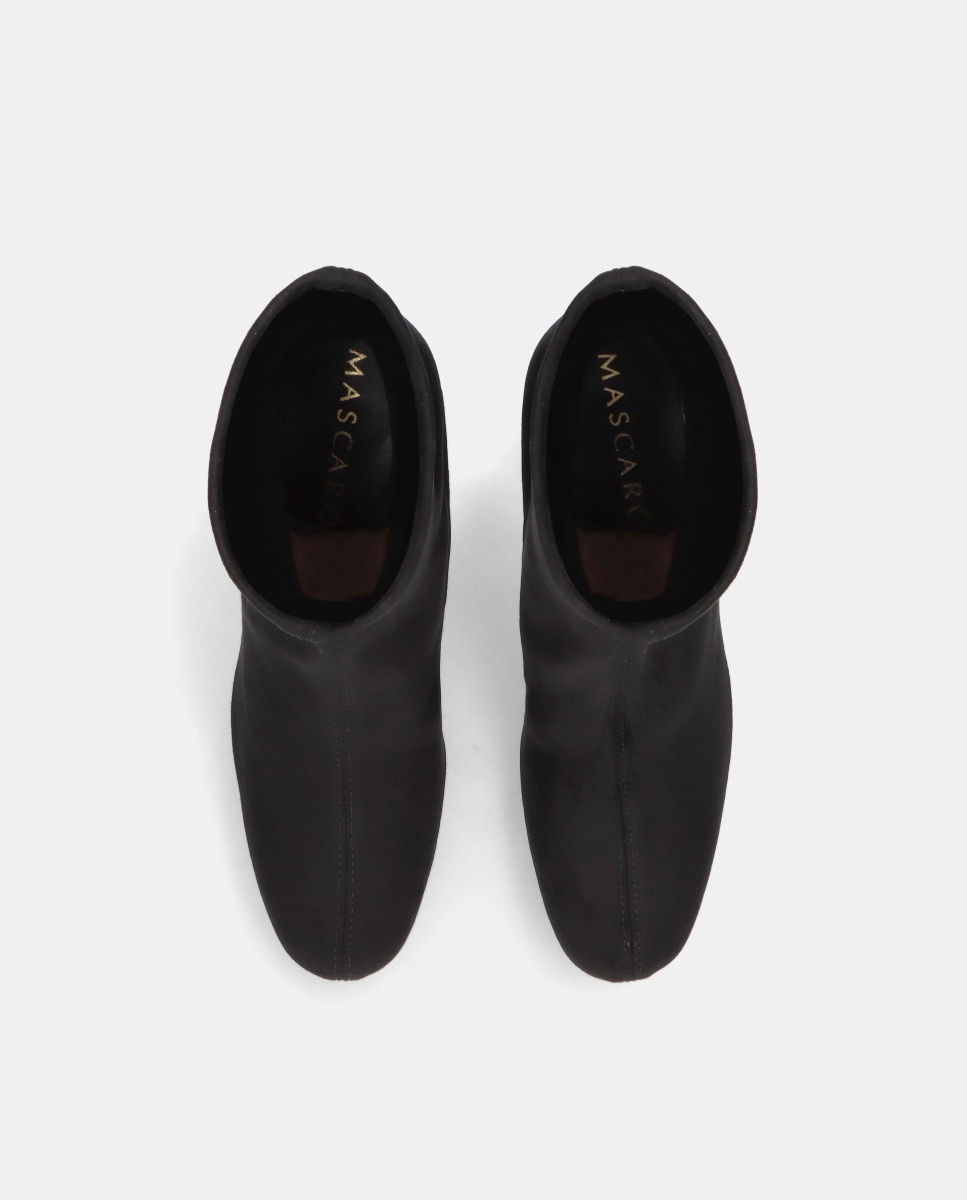 Botines básicos de mujer en tela elástica efecto ante Negro Mascaró ...
