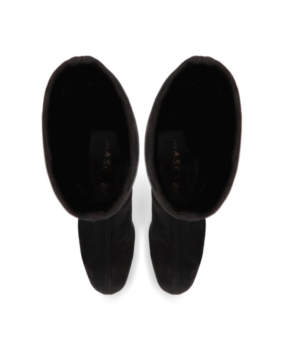Botas básicas bologna de mujer en tela elástica efecto ante - Mascaró - Negro Negro-2