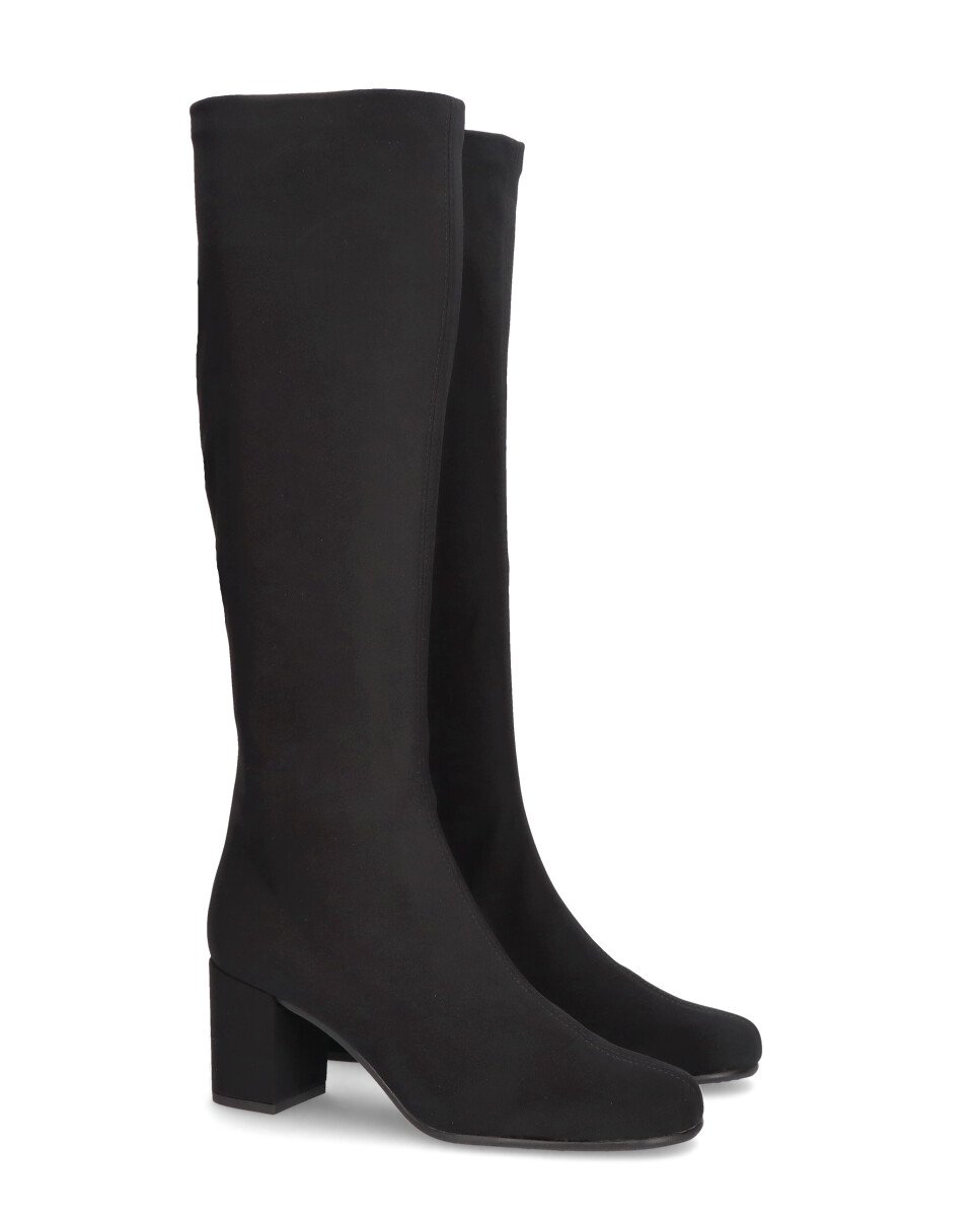 Botas básicas bologna de mujer en tela elástica resistente al agua - Mascaró - Negro Negro-2