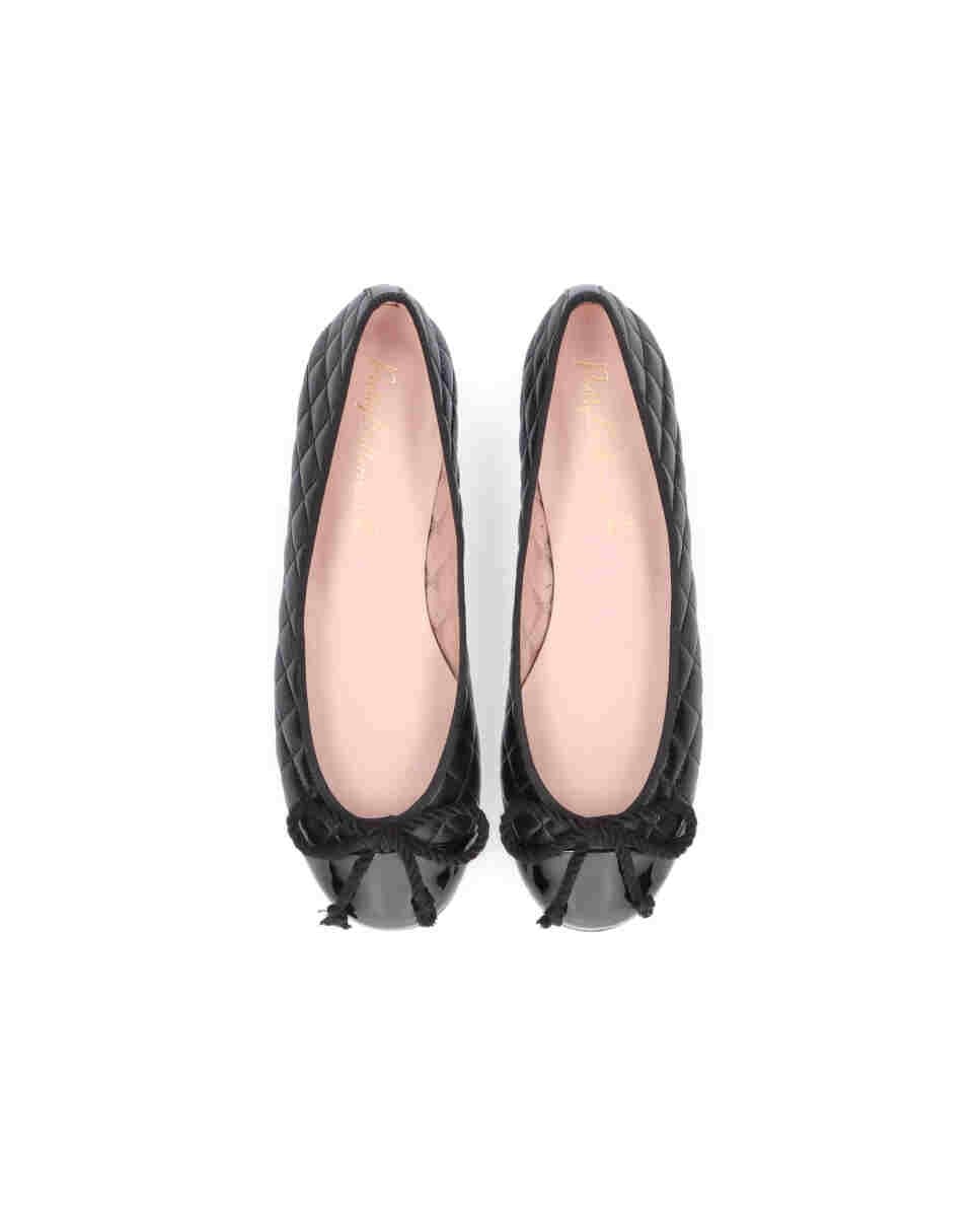 Bailarina plana rosario en napa acolchada con puntera de charol - Pretty Ballerinas - Negro Negro-2