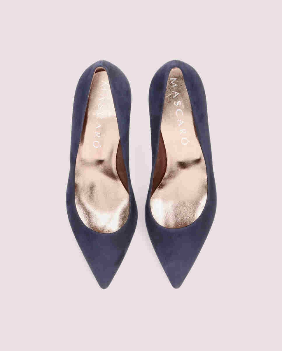 Zapatos de salón phoebe de mujer en ante suave - Mascaró - Azul Azul-2