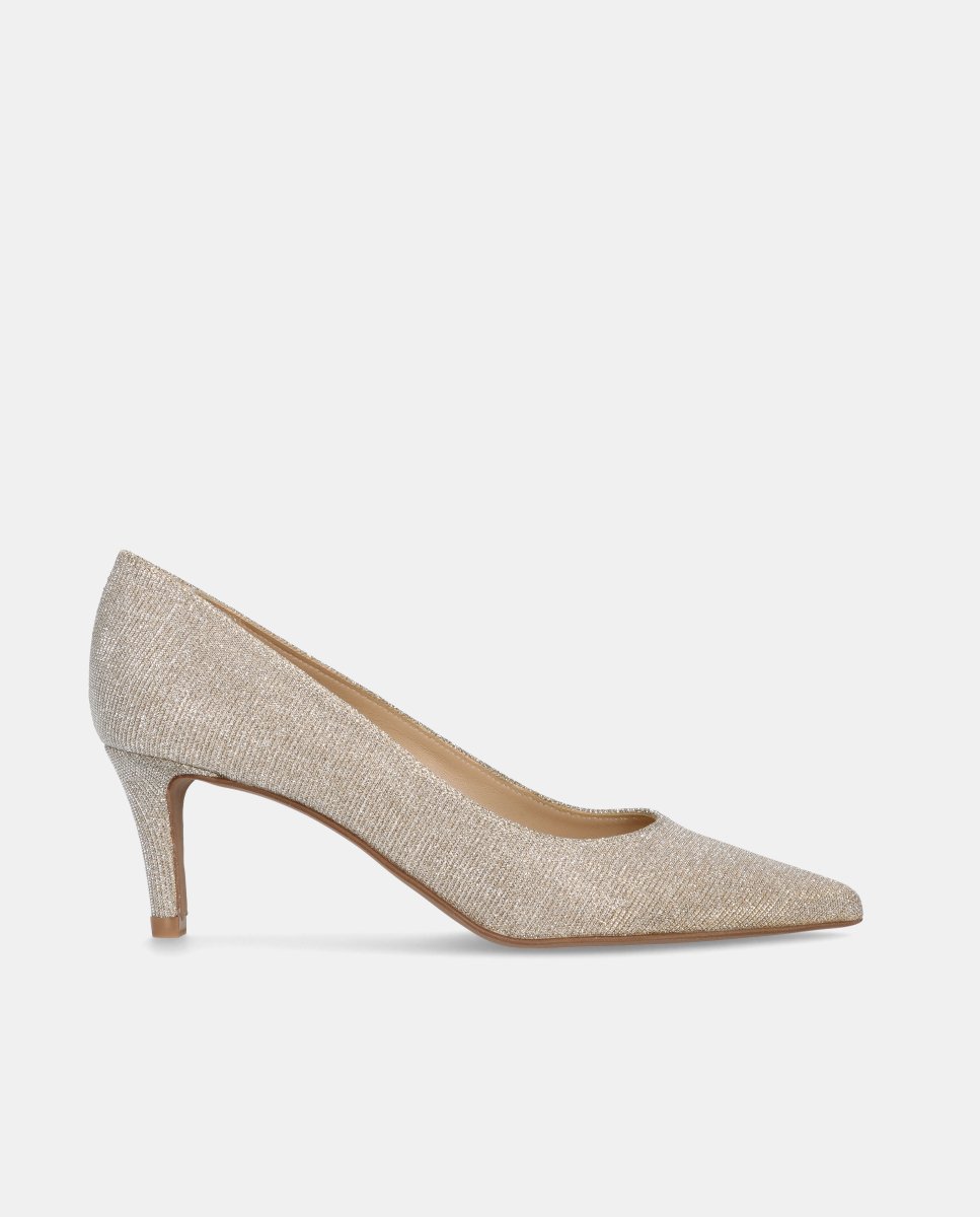 Zapatos de salón phoebe de mujer en tela brillante - Mascaró - Plateado Plateado-1
