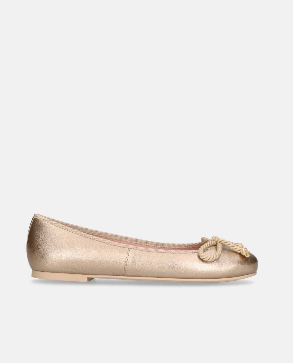 Bailarinas planas rosario de mujer en napa suave metalizada - Pretty Ballerinas - Oro Oro-1