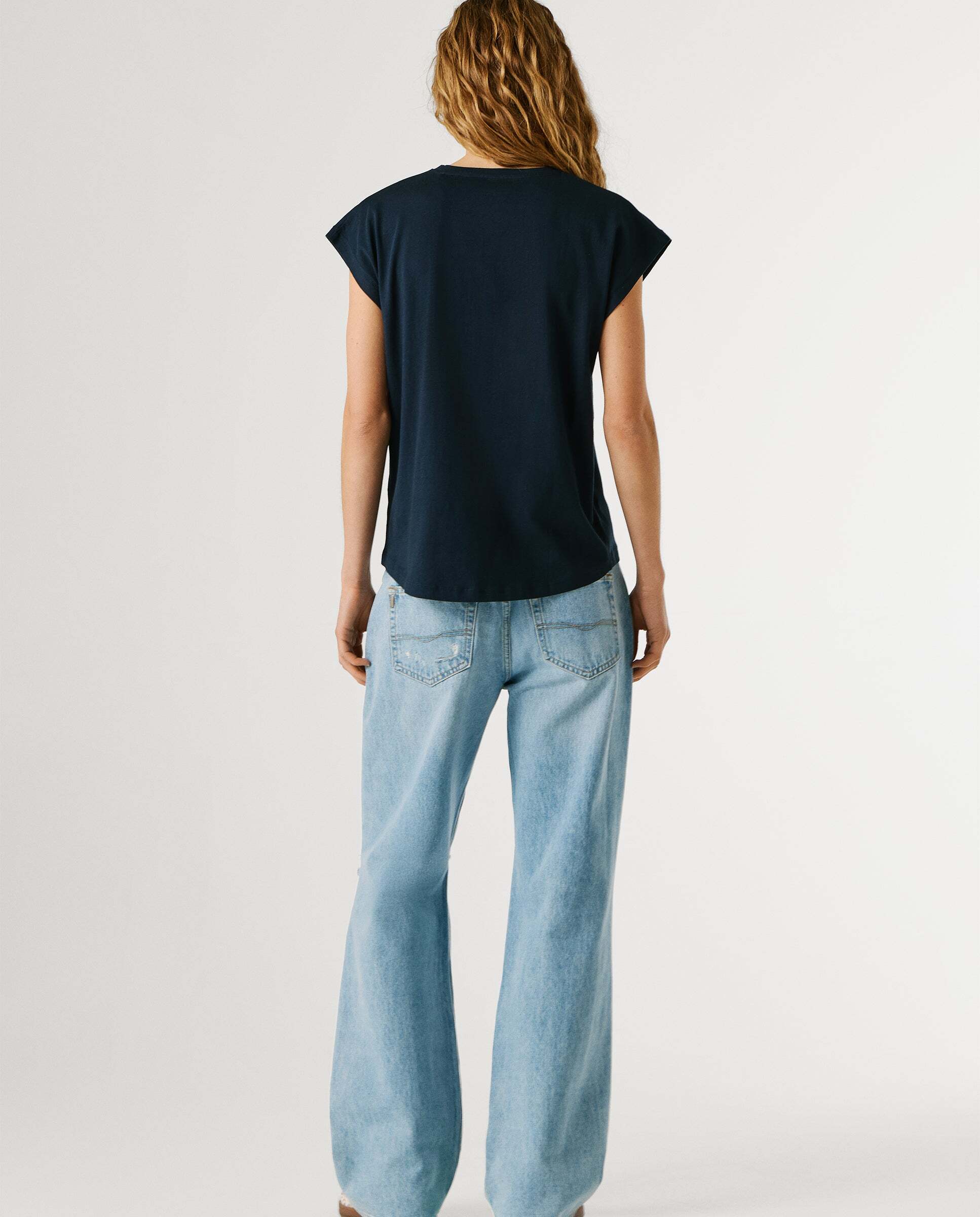 Camiseta de mujer logo estampado fit slim - Pepe Jeans - Azul Azul-3