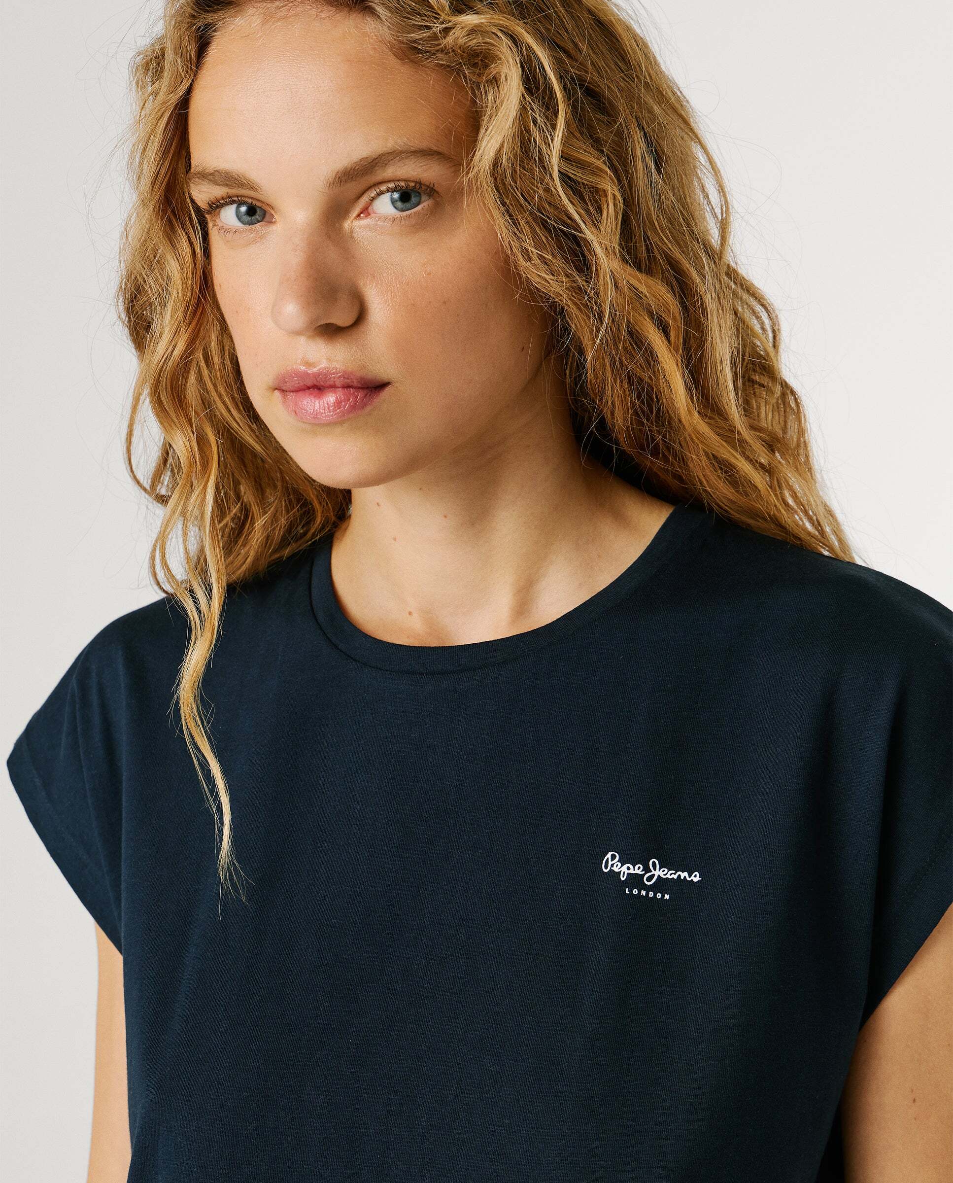 Camiseta de mujer logo estampado fit slim - Pepe Jeans - Azul Azul-4