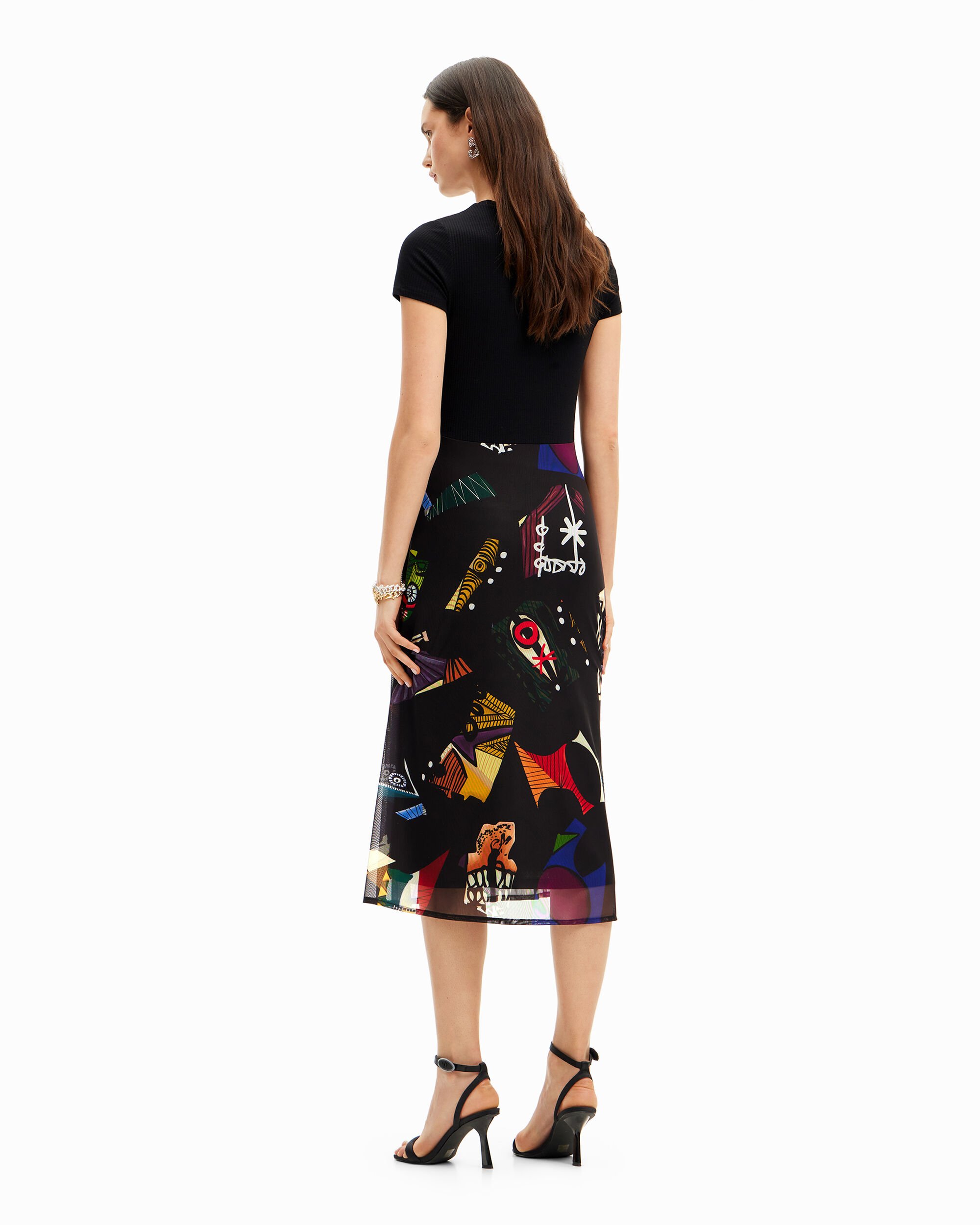 Vestido midi combinado m christian lacroix - Desigual - Negro Negro-3