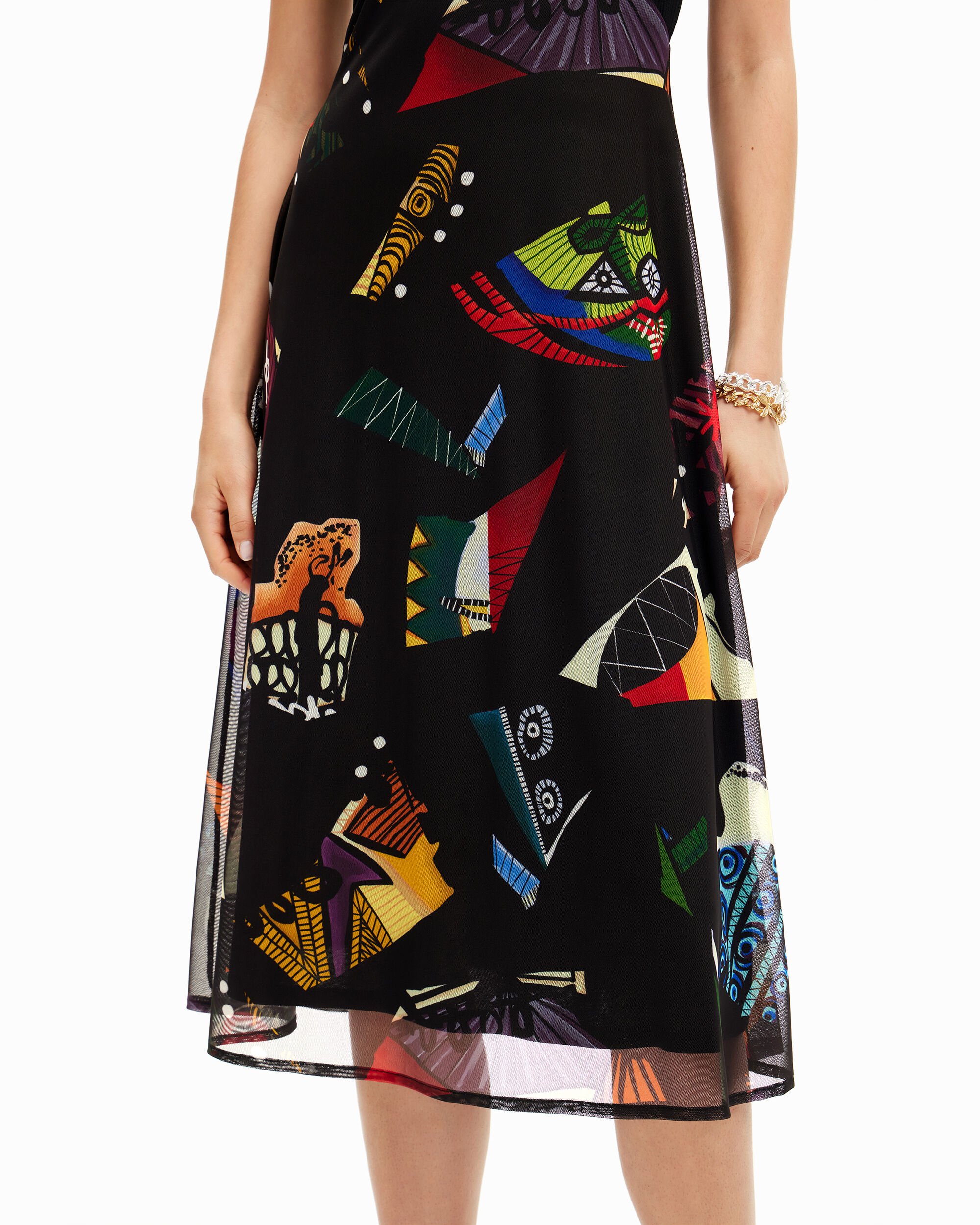 Vestido midi combinado m christian lacroix - Desigual - Negro Negro-4