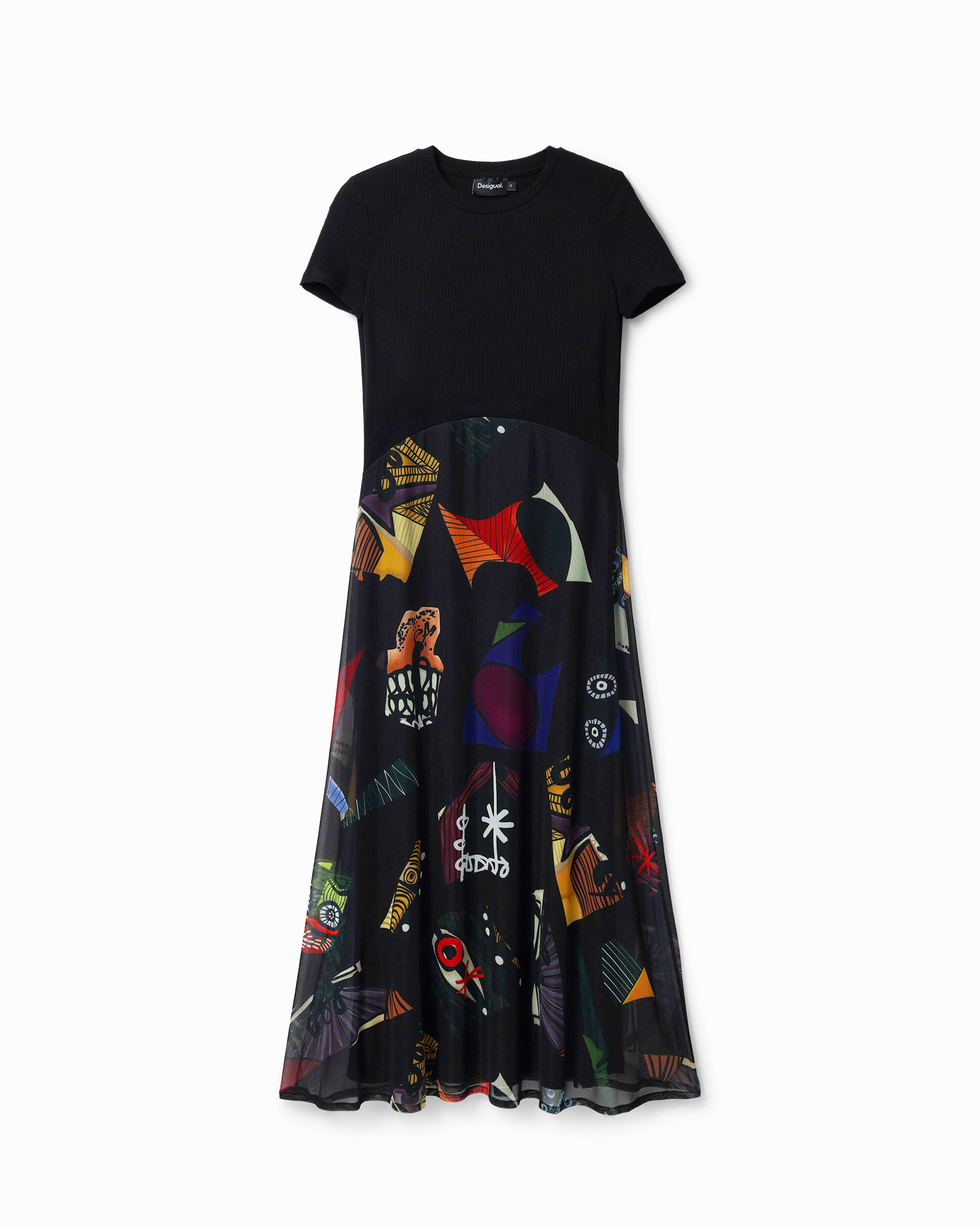 Vestido midi combinado m christian lacroix - Desigual - Negro Negro-5