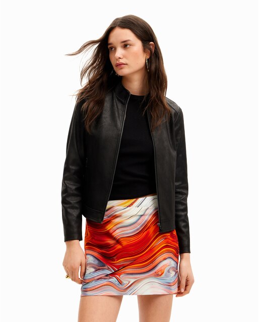 Cazadora de mujer biker slim