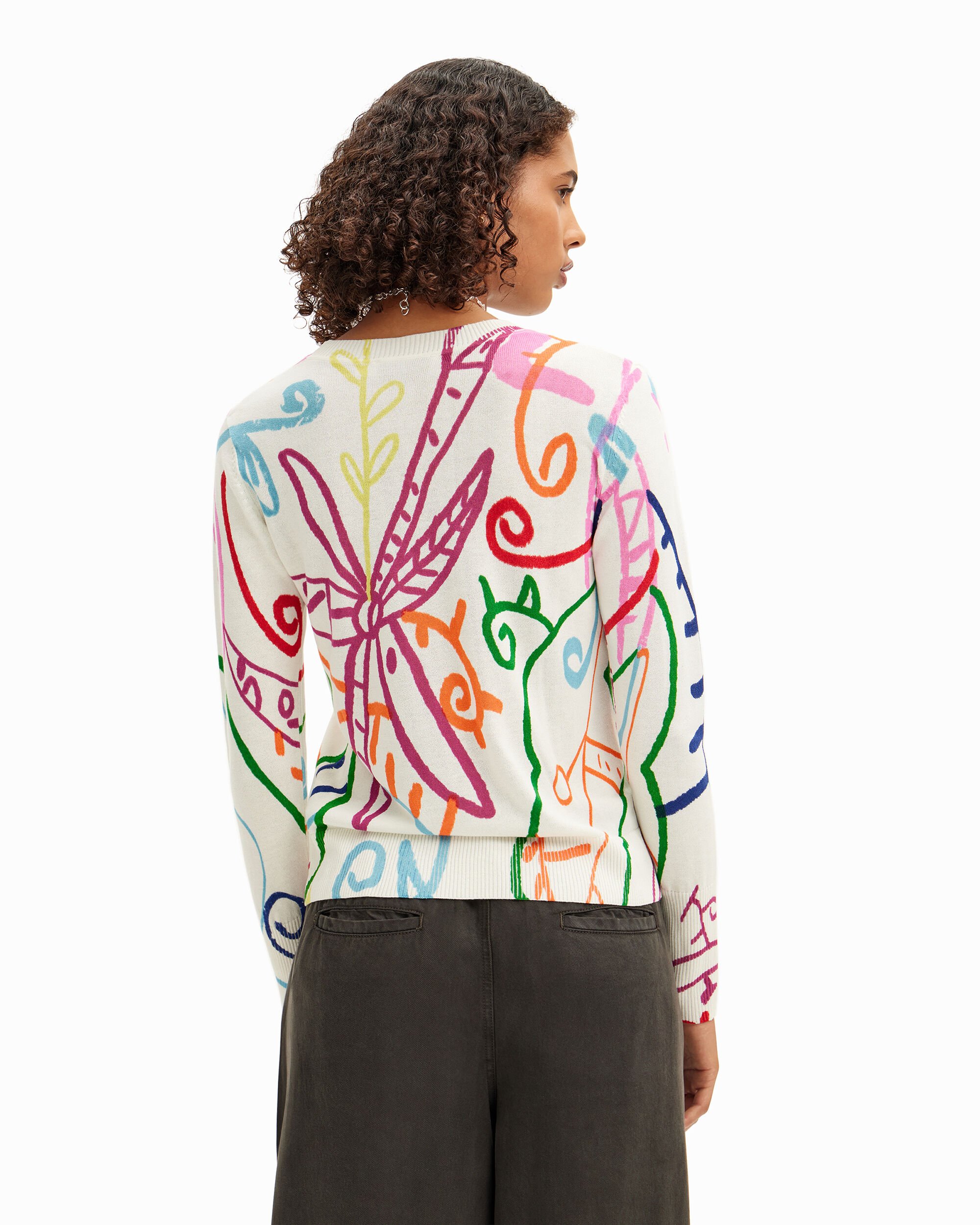 Jersey de mujer fino de dibujos - Desigual - Multicolor Multicolor-3