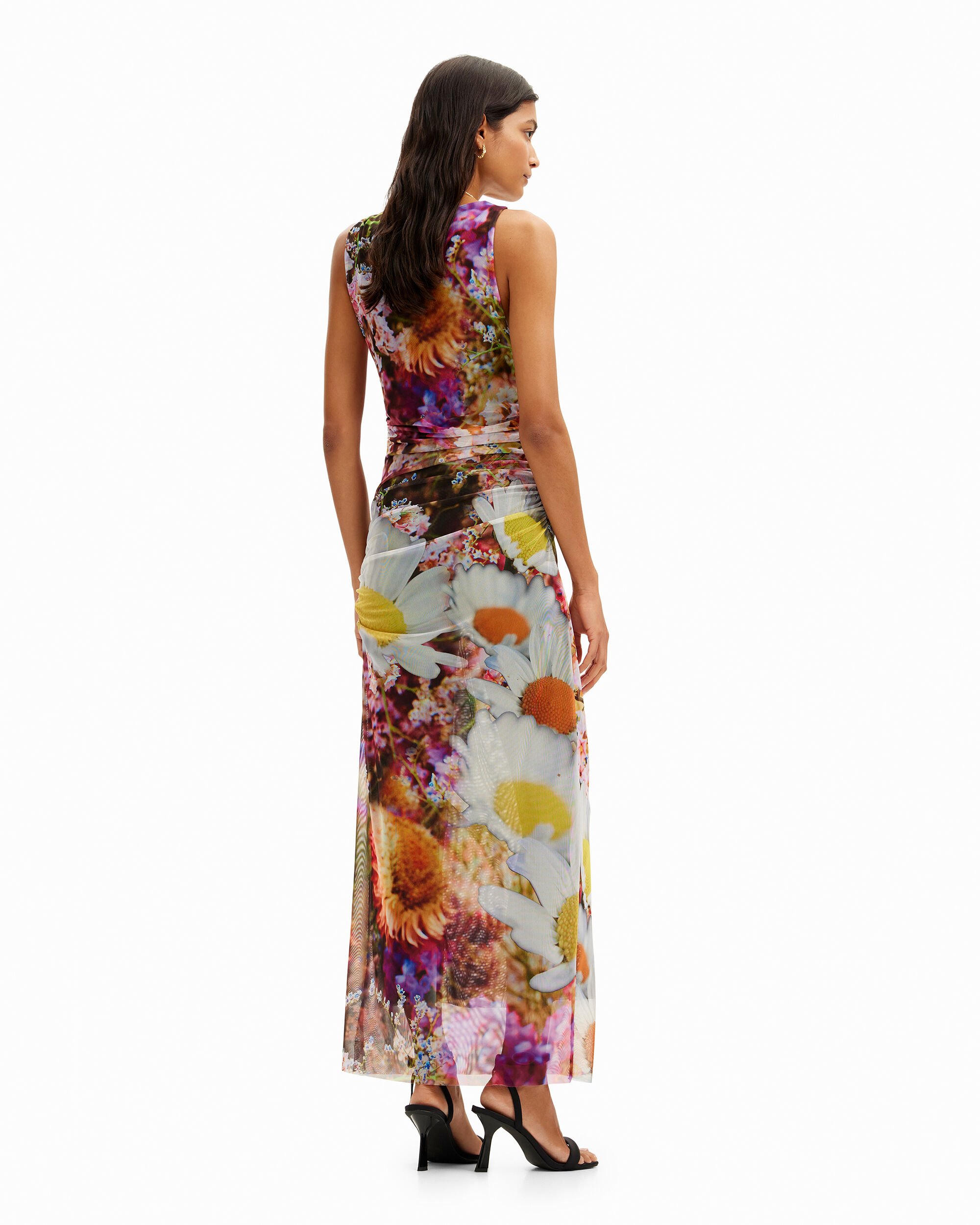 Vestido midi fotografía floral - Desigual - Multicolor Multicolor-3
