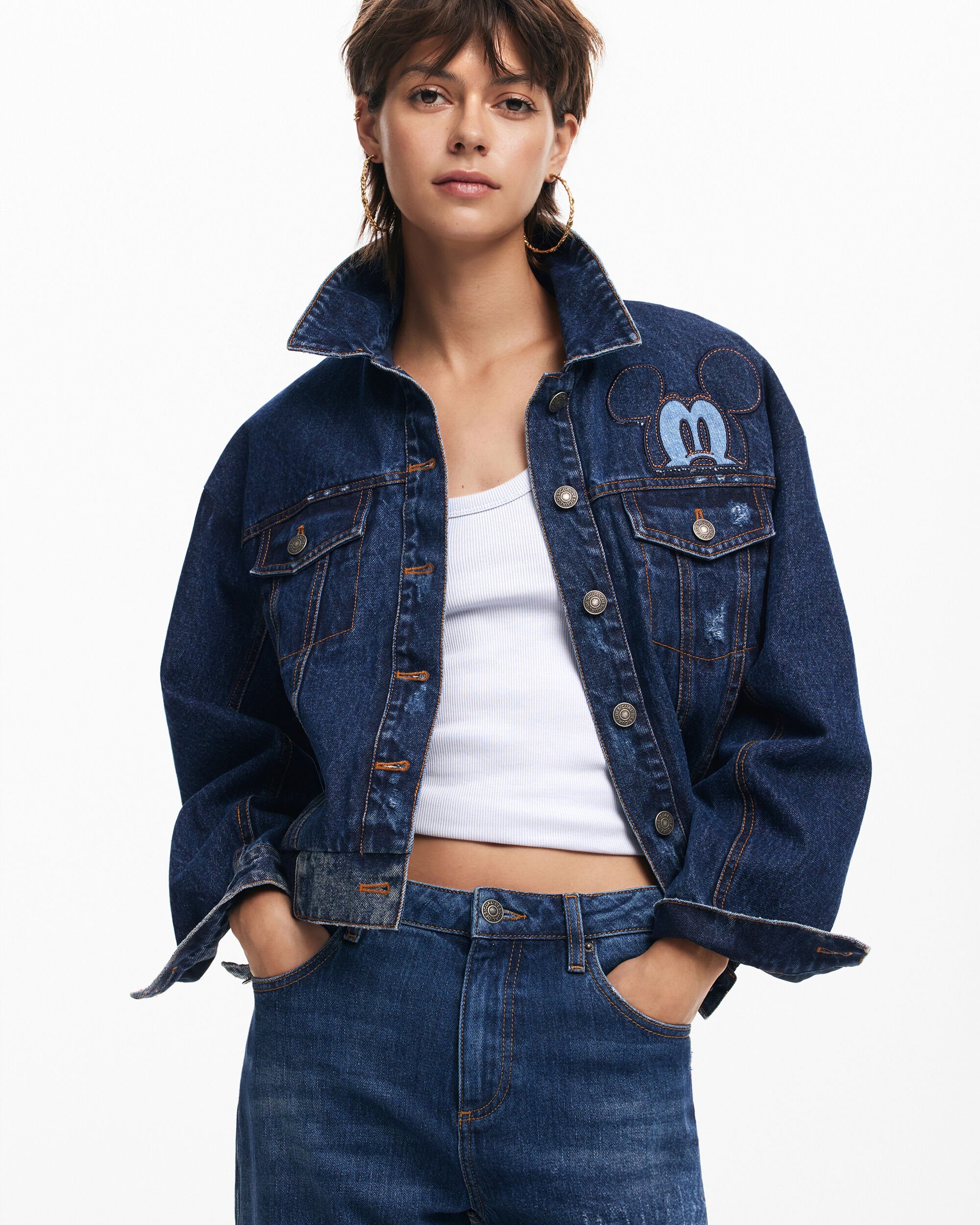 Cazadora de mujer denim Mickey