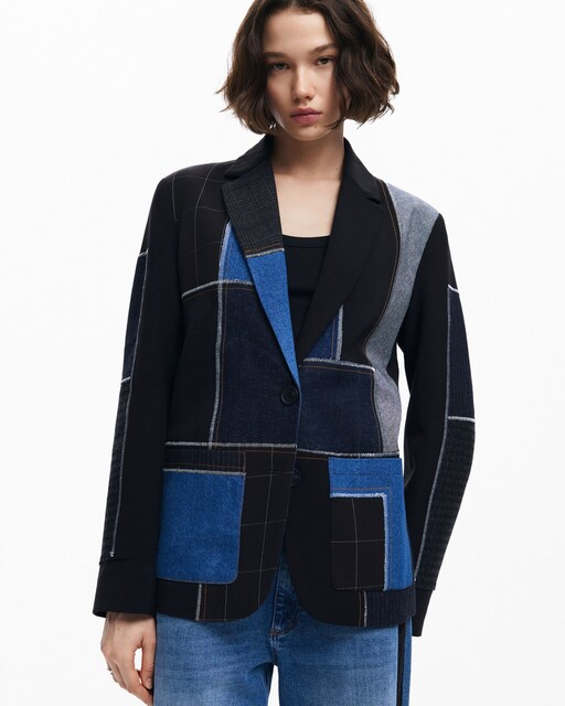 Imagen 0 de Blazer de mujer patchwork combinada
