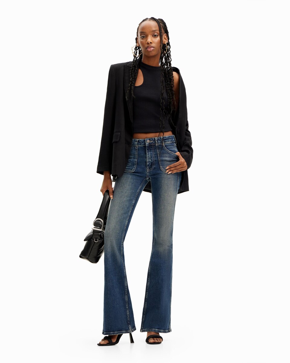 Cómo Combinar Vaquero Flare Vaquero De Campana De Mujer Flare