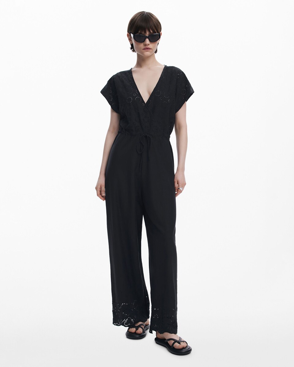 Moda Peto Negro El Corte Ingles Mono De Mujer Troquelado