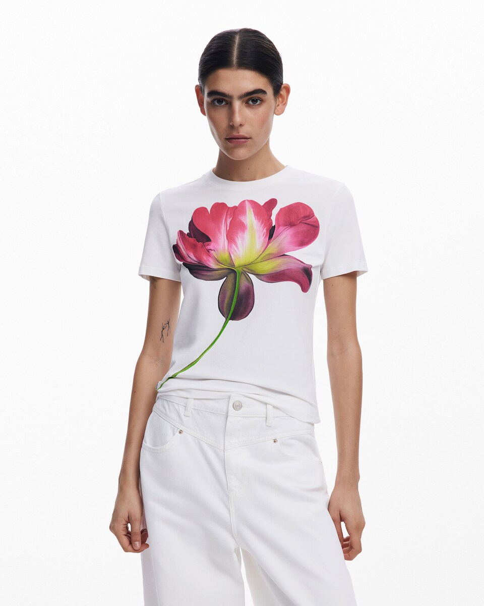 Corte Inglés Desigual Ropa Mujer Camiseta De Mujer Flor Grande