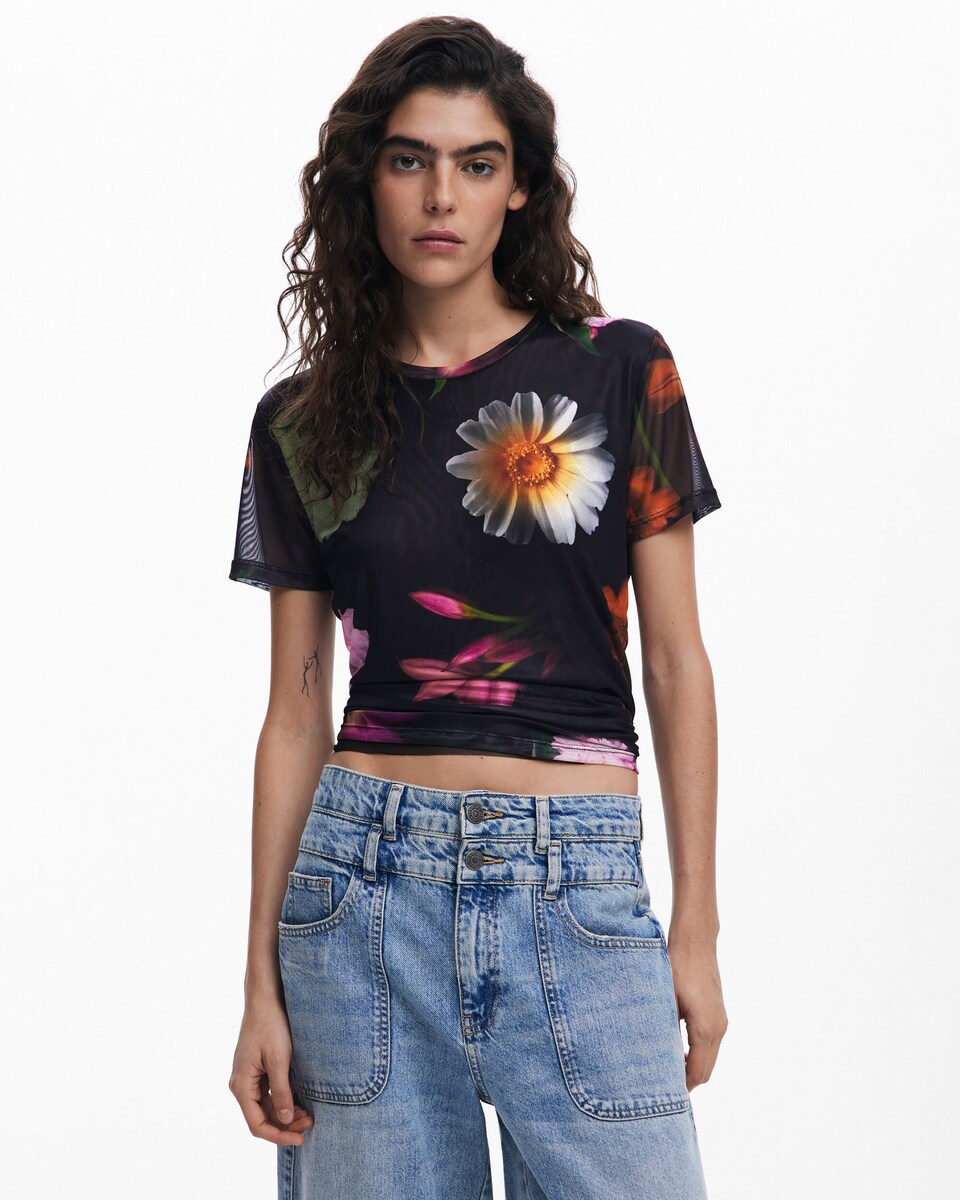 Tul Camisas Desigual De Mujer Camiseta De Mujer De Tul Efecto