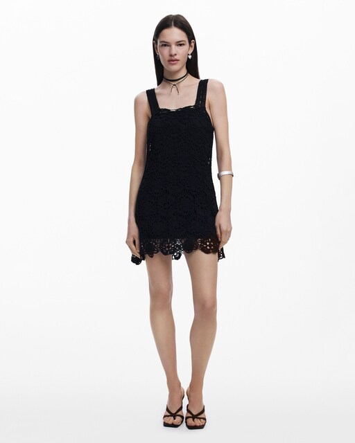 Imagen 0 de Vestido mini crochet de tirantes