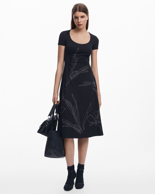 Imagen 0 de Vestido midi siluetas flores