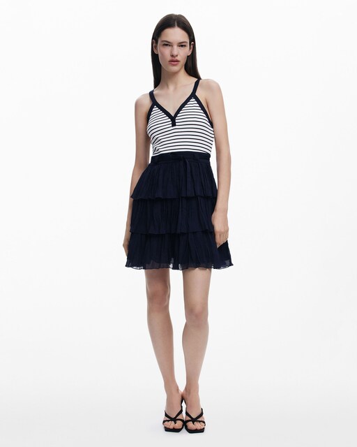 Imagen 0 de Vestido combinado falda plisada