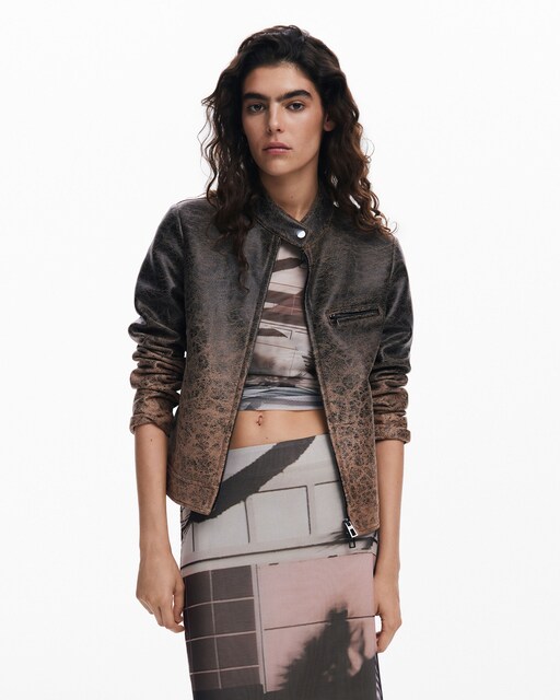 Imagen 0 de Biker de mujer efecto piel degradado