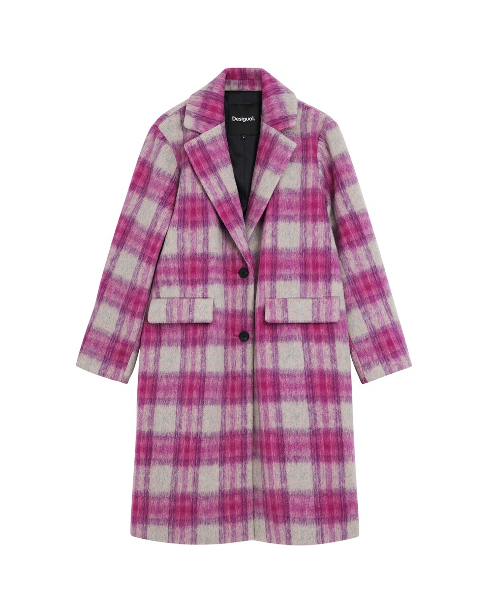 Abrigo de mujer tartán rosa · Desigual · El Corte Inglés