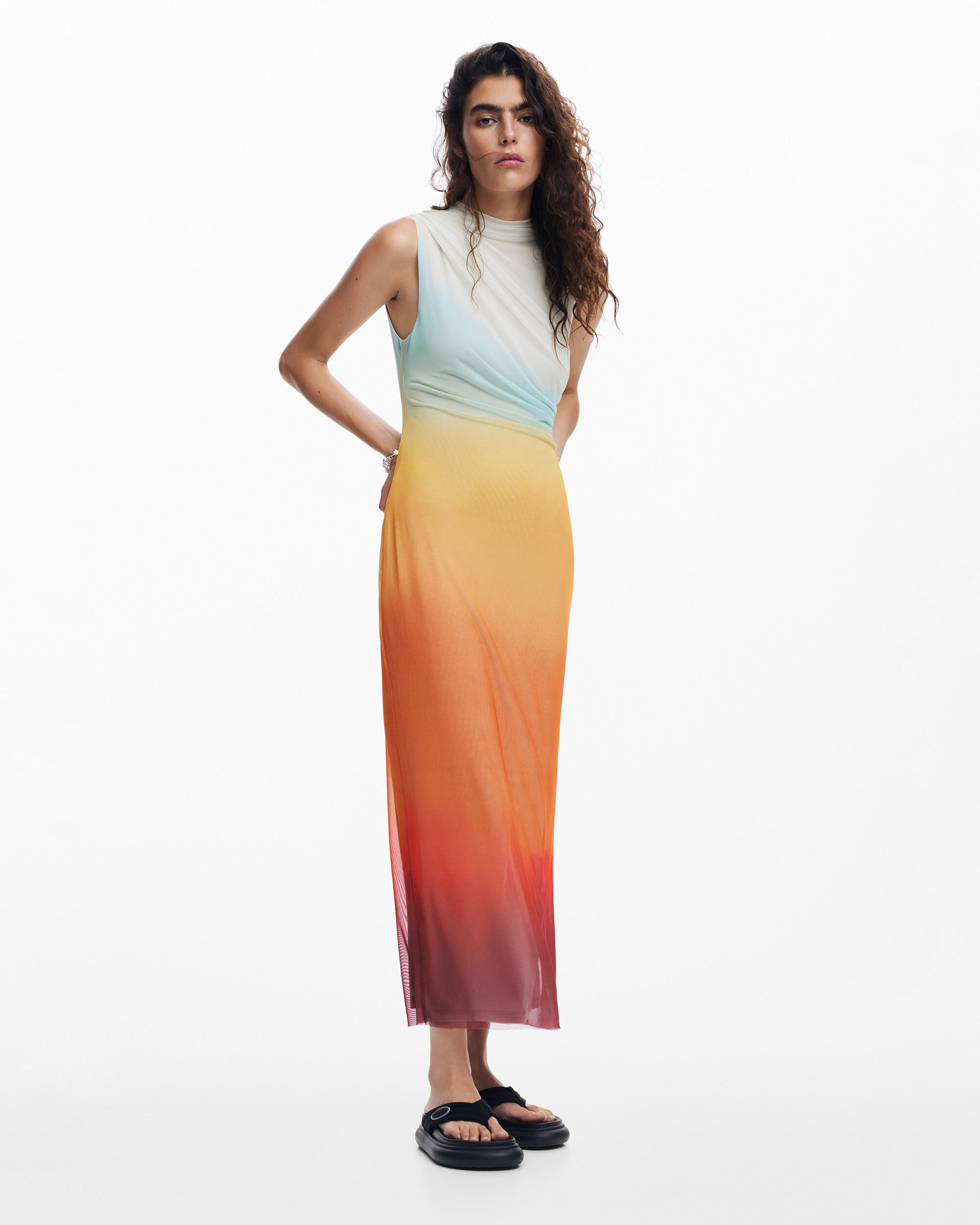 Desigual - Vestido tul degradado.