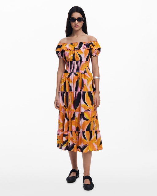 Imagen 0 de Vestido bardot volantes
