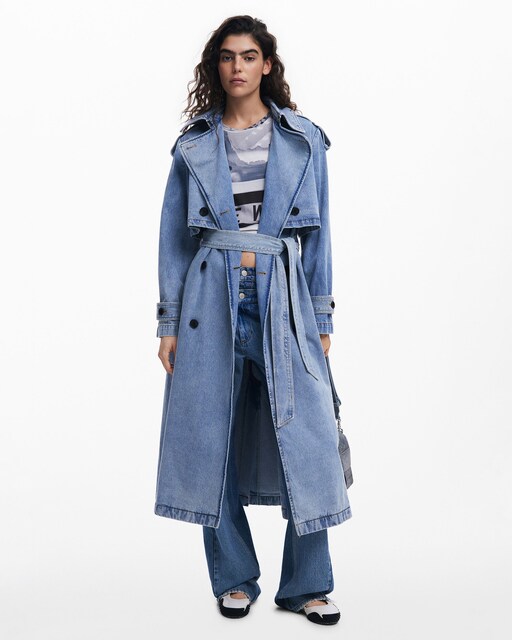 Imagen 0 de Gabardina de mujer denim cinturón