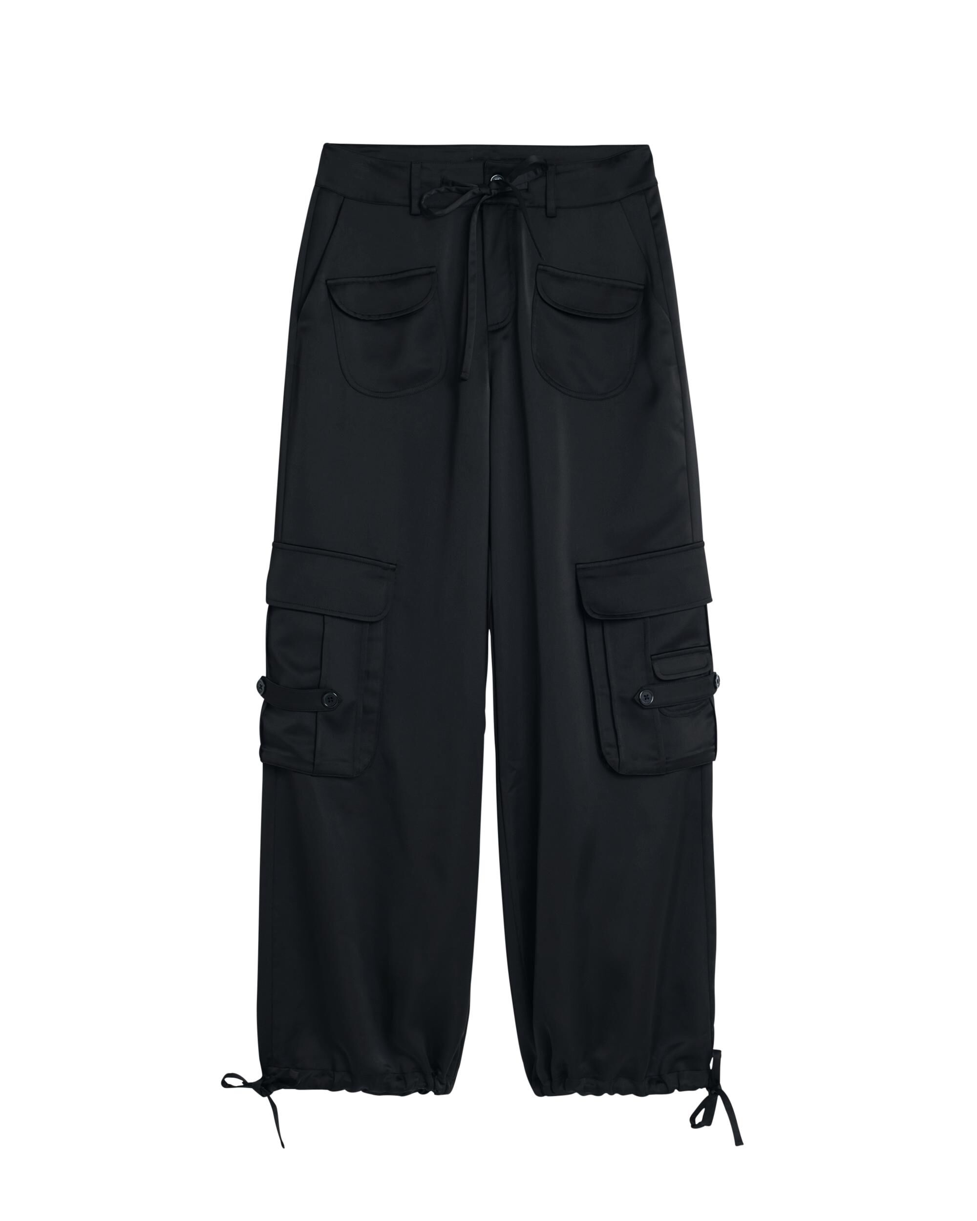 Pantalón de mujer cargo satinado - Desigual - Negro Negro-5