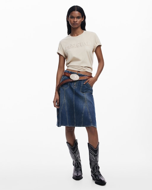 Imagen 0 de Falda denim con bordados